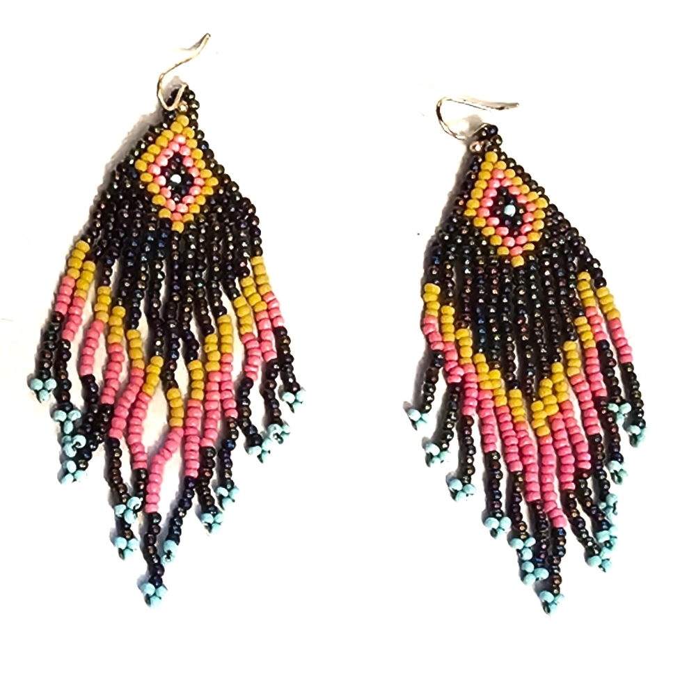 Beautiful Hand Beaded Statement Earrings